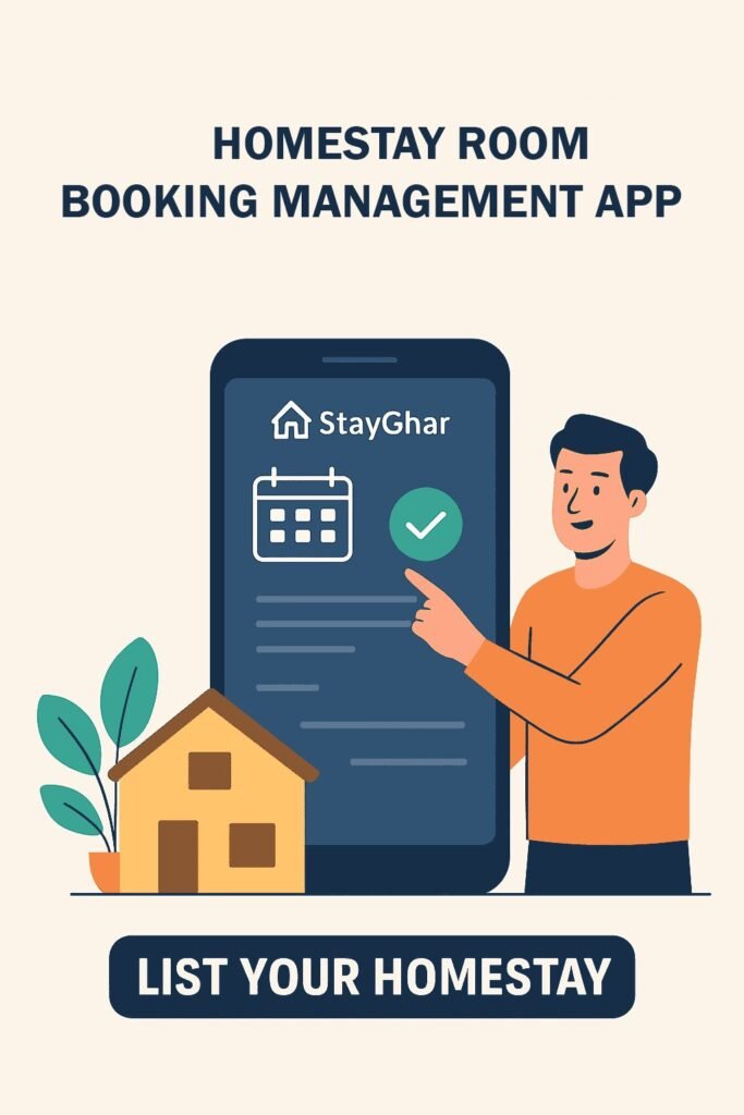 StayGhar Room Booking management app illustration